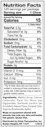 Caramel BasicBites Nutrition Facts